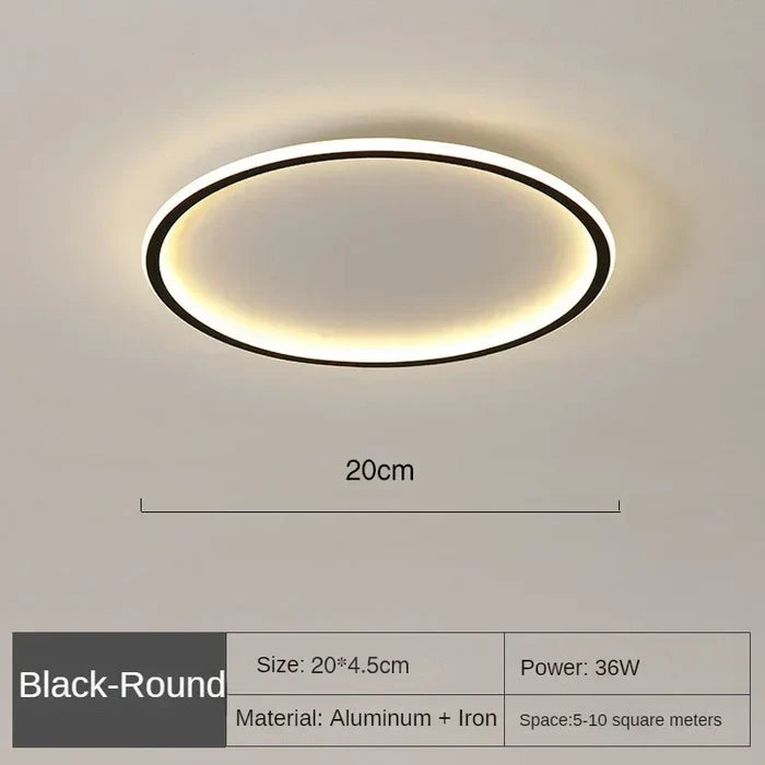 NOUVEAU RICHE Skandinavische runde Deckenleuchte – Moderne LED Deckenlampe rund, dimmbar, optional mit Fernbedienung, Ø 20–50 cm – AuroraSphere