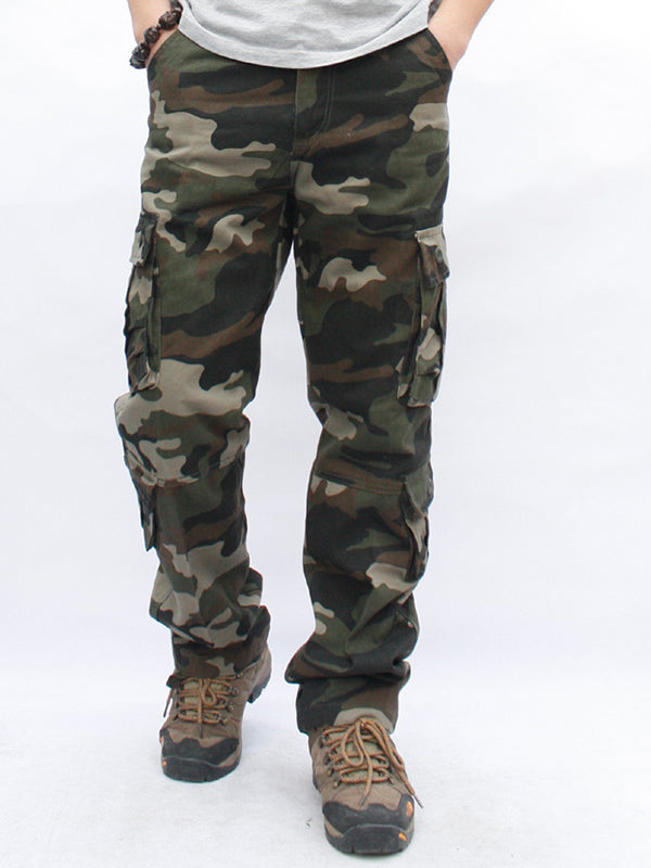NOUVEAU RICHE Herren Camouflage Militärhose Gerade Schnitt Baumwolle Cargo Pants Mit Seitentaschen Für Komfort Und Stil