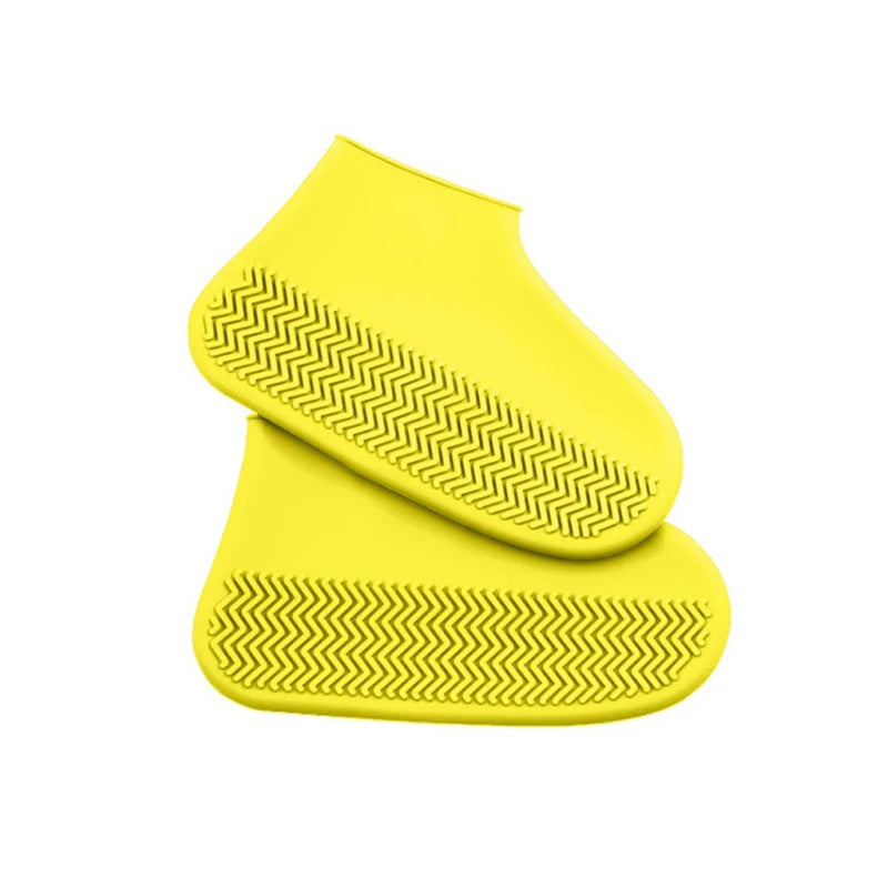 NOUVEAU RICHE Wasserdichte Schuhüberzieher – Wiederverwendbare elastische Regenüberschuhe für Spaziergänge & Velo, waschbar, 5 Farben, S–L Gelb