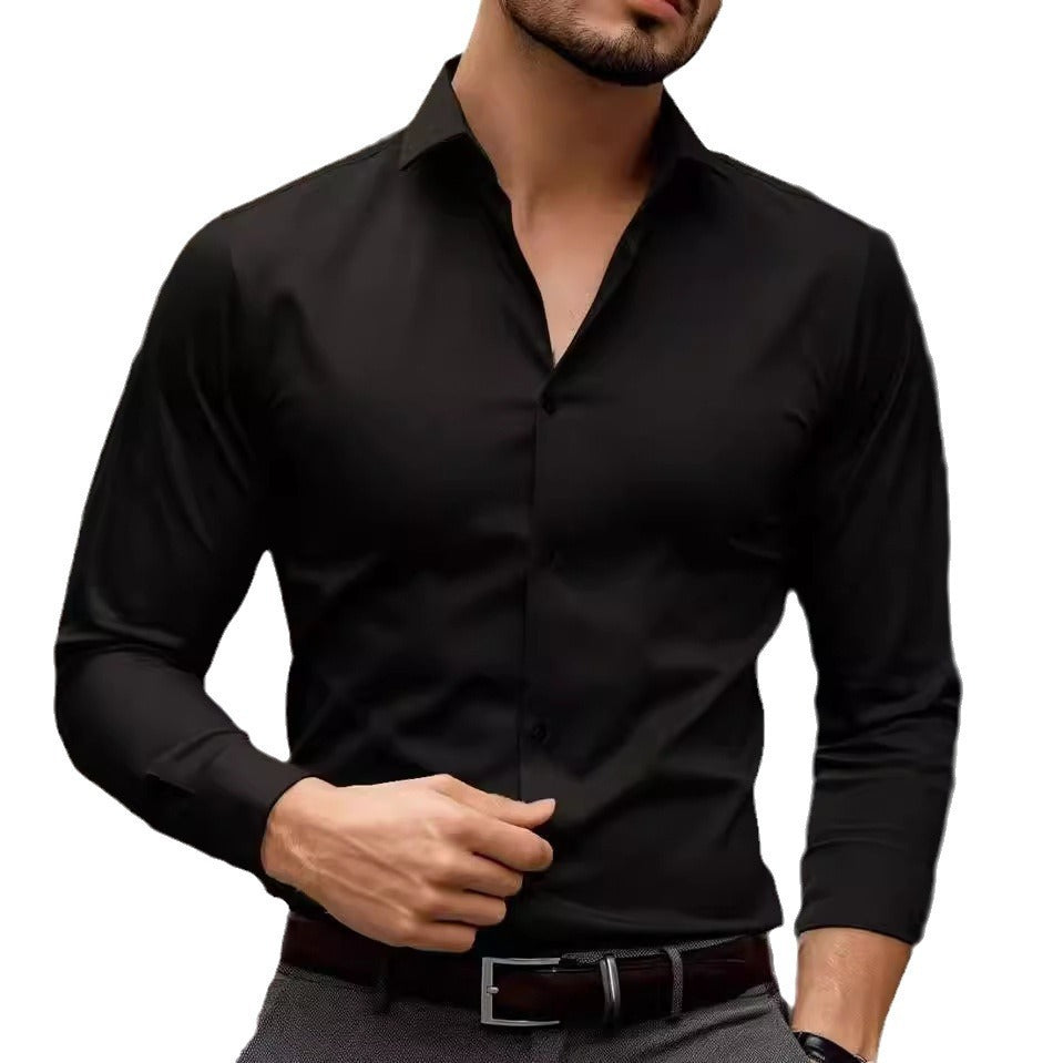 NOUVEAU RICHE Hemd Weiß Langarm Slim Fit Herren Büro Freizeitlook