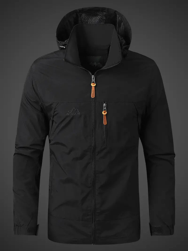NOUVEAU RICHE Herren Outdoor Jacke Wasserfest Winddicht Atmungsaktiv Schwarz
