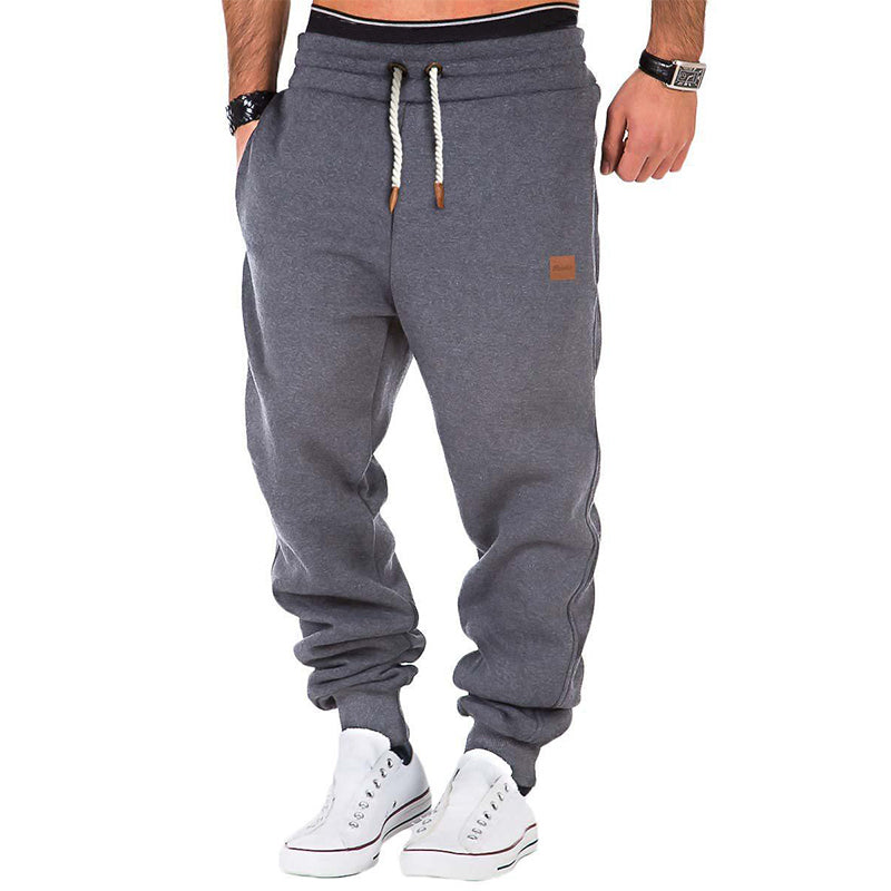 NOUVEAU RICHE Jogginghose Herren Einfarbig Fleece Mit Kordelzug Bequem Dunkelgrau