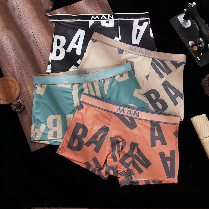 NOUVEAU RICHE Boxershorts Herren Sommer Graphen Schnelltrocknend 4er Pack 4er Pack Bedruckt 9914 Stil