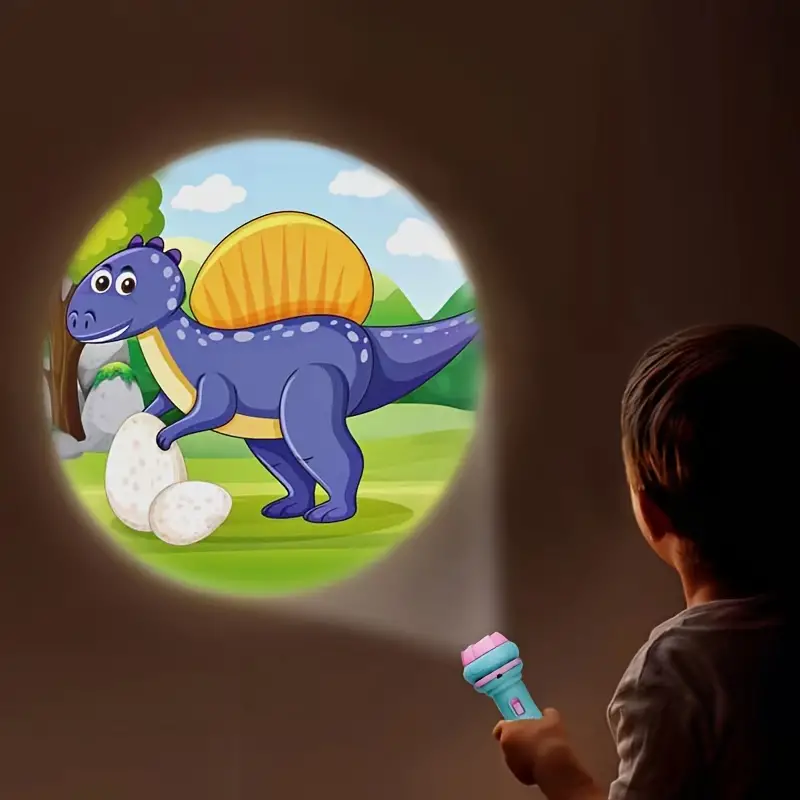 NOUVEAU RICHE Projektor-Taschenlampe für Kinder – Gutenachtlicht mit 32 Bildscheiben für Gutenachtgeschichten, Projektor an die Decke, 4 Farben – DreamBeam