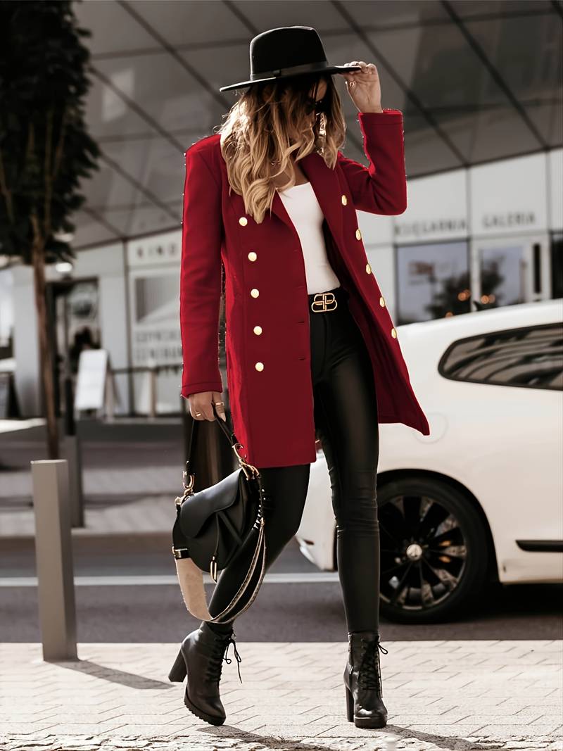 NOUVEAU RICHE Damen Wollmantel Jacke Wasserabweisendes Gewebe Kühn