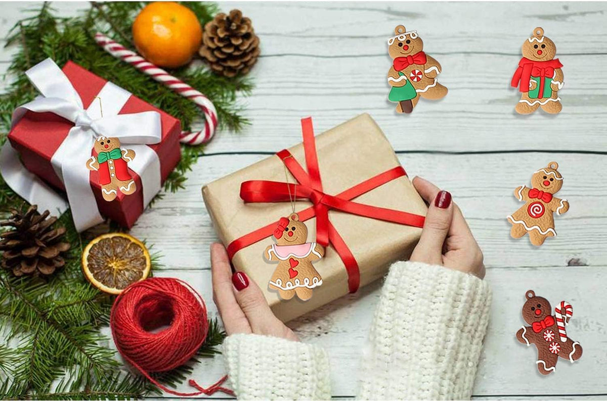 NOUVEAU RICHE Set mit 12 Lebkuchen-Ornamenten – Lebkuchen Christbaumschmuck & Weihnachtsanhänger, Nostalgische Deko – SweetBakes