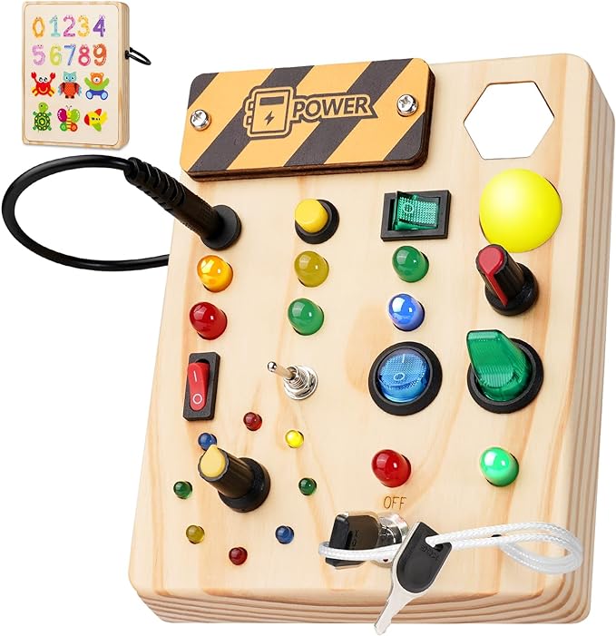 NOUVEAU RICHE montessori spielbrett fürs kleinkind mit 27 led-lichtern