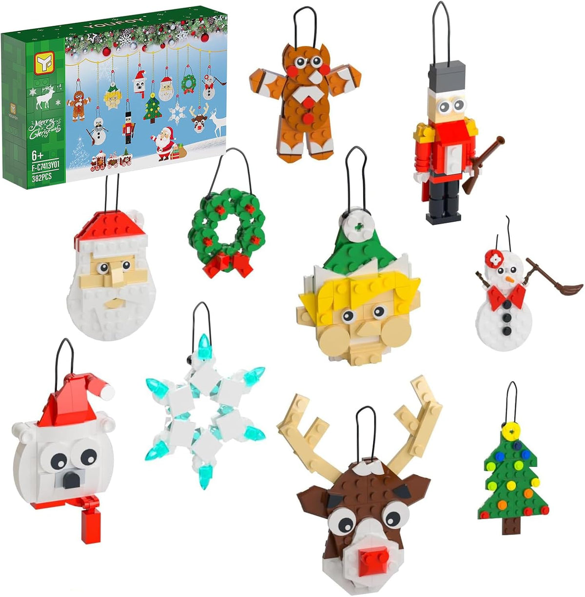 NOUVEAU RICHE Bastel-Bauset für Weihnachtsschmuck – Weihnachtsbasteln für Kinder & Familie, Christbaumschmuck Selber Machen – OrnaCraft