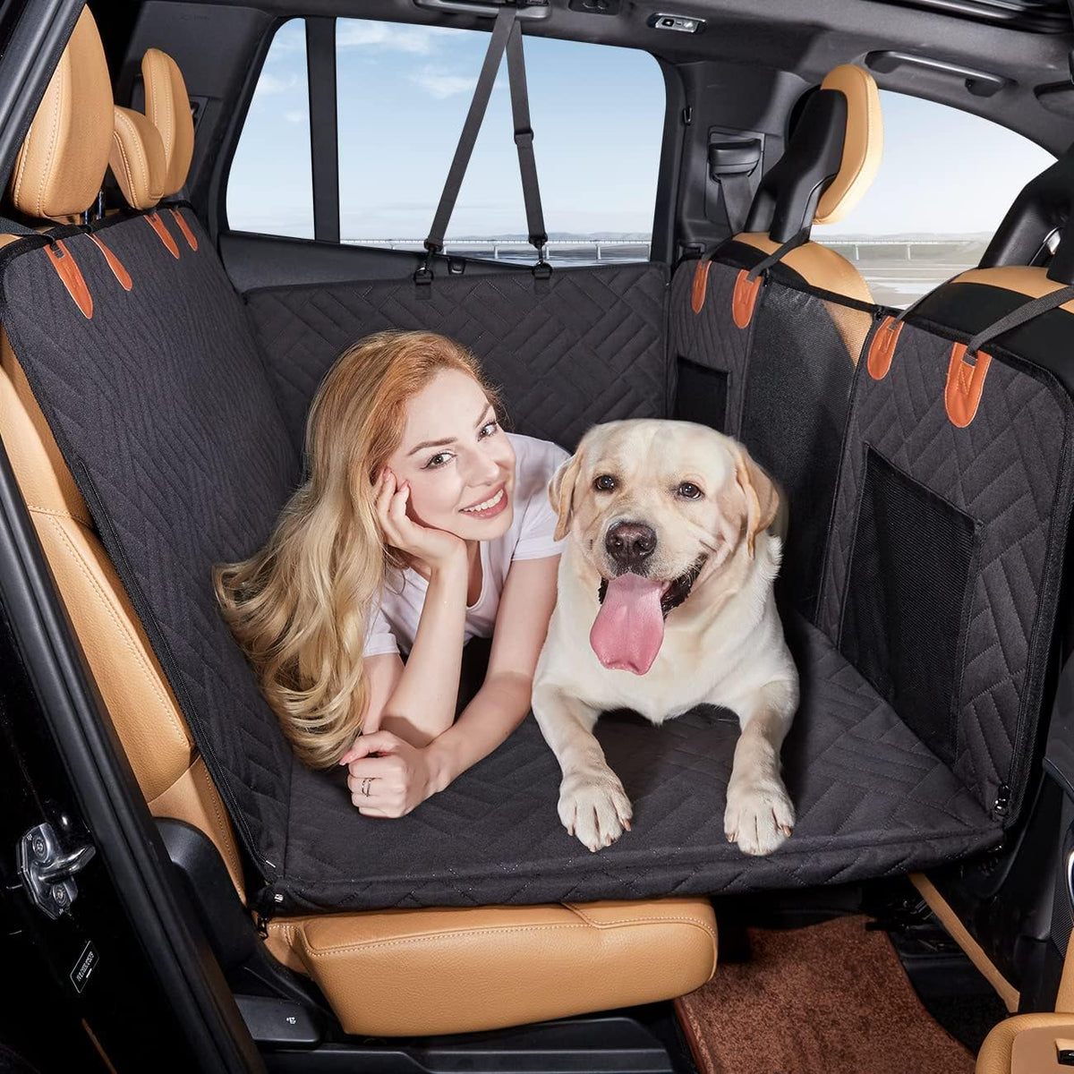 NOUVEAU RICHE Autositzbezug für Haustiere – Hundedecke für die Rückbank, robust & einfach zu montieren, 132x160 cm – RoadMate