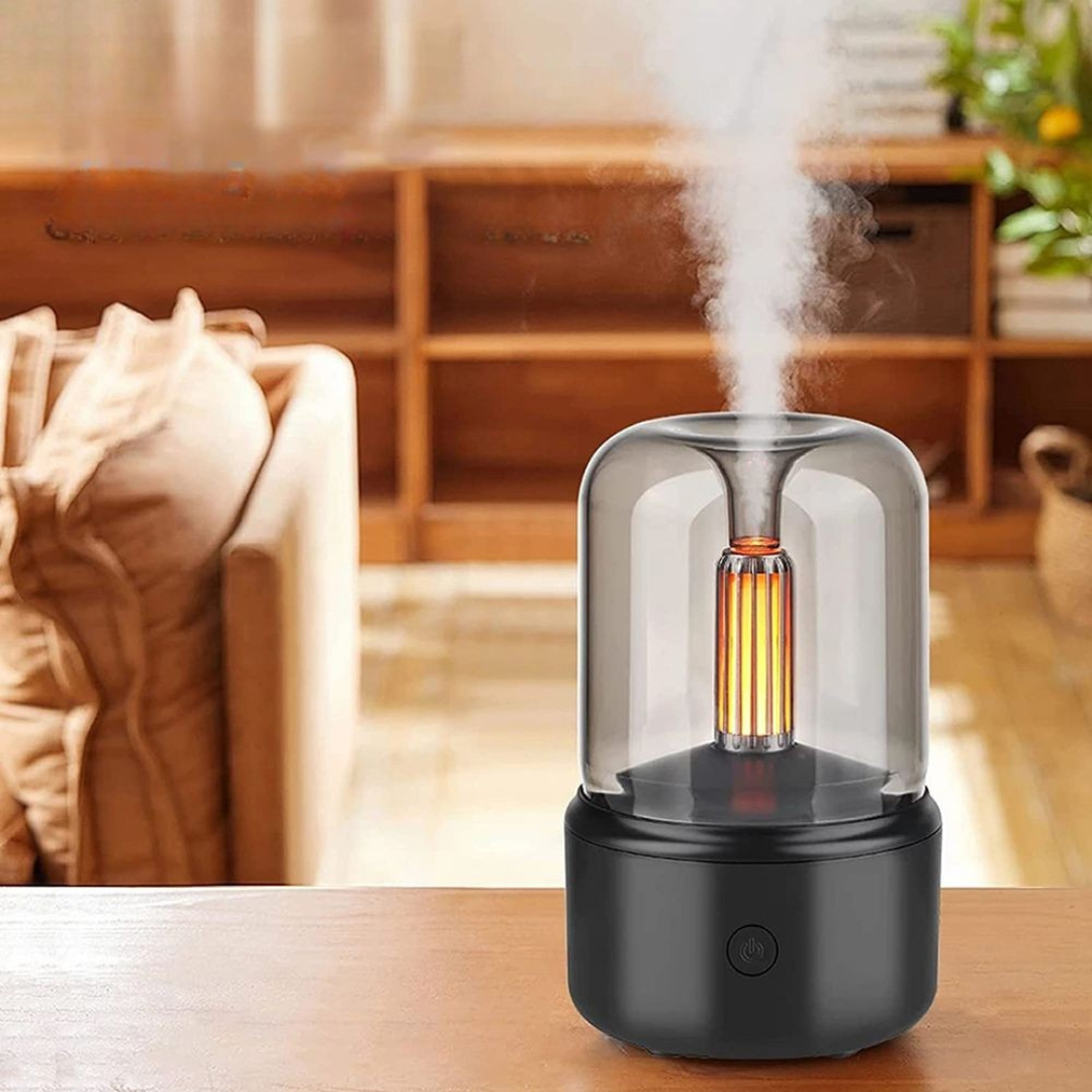 NOUVEAU RICHE Ultraschall-Luftbefeuchter klein 120 ml mit LED-Licht – Aroma-Diffusor, leise, bis 12 Std. Laufzeit – für Schlafzimmer & Schreibtisch