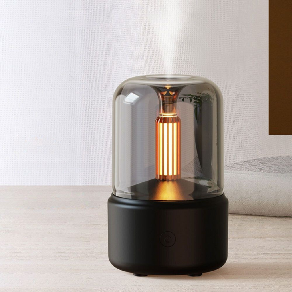 NOUVEAU RICHE Ultraschall-Luftbefeuchter klein 120 ml mit LED-Licht – Aroma-Diffusor, leise, bis 12 Std. Laufzeit – für Schlafzimmer & Schreibtisch