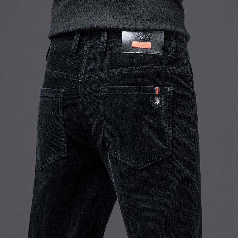 NOUVEAU RICHE Herren Cordhose Schwarz 5 Pocket Stil Mit Stretchkomfort Schwarz