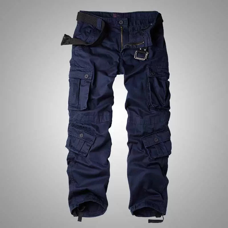 NOUVEAU RICHE Militärische Baggy Hosen Mit 8 Taschen Cargo Hosen Aus 100 Prozent Baumwolle Robuste Und Wasserabweisende Multifunktionale Hosen Für Herren Mit Lockere Passform Und Gerade Beine Dunkelblau
