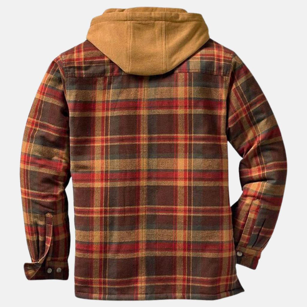 NOUVEAU RICHE Karierte Herrenjacke mit Kapuze – Hemdjacke mit gestepptem Futter & Reissverschluss, Overshirt, S–5XL – Calico