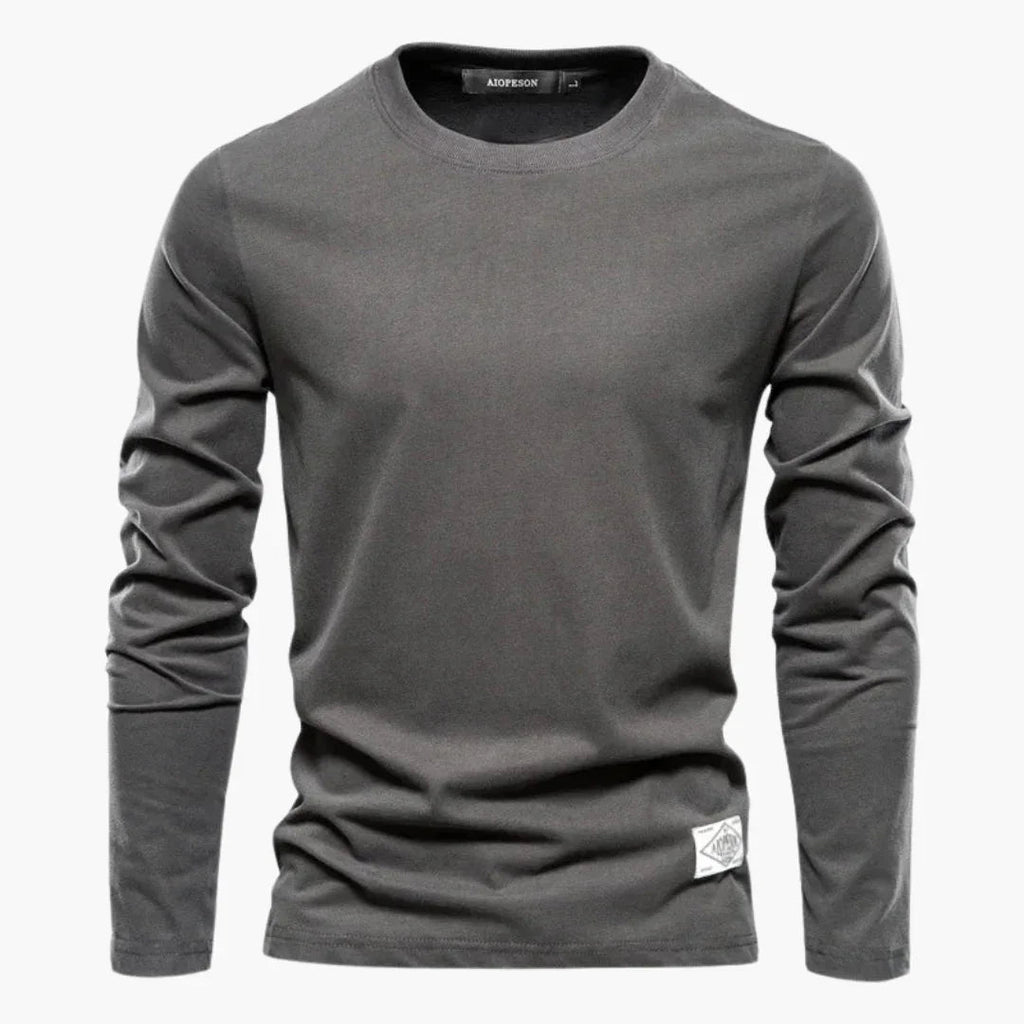 NOUVEAU RICHE Langarmshirt Herren Tailliert Elegant Vielseitig Für Büro Dunkelgrau