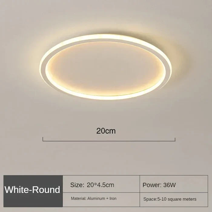 NOUVEAU RICHE Skandinavische runde Deckenleuchte – Moderne LED Deckenlampe rund, dimmbar, optional mit Fernbedienung, Ø 20–50 cm – AuroraSphere