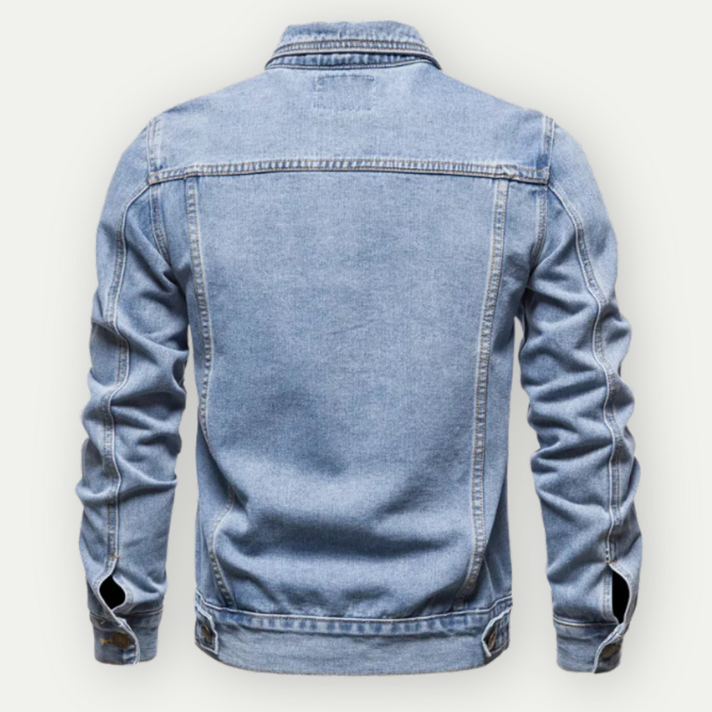 NOUVEAU RICHE Denim Jeansjacke Indigo Sommer Mit Brusttaschen Spitzkragen