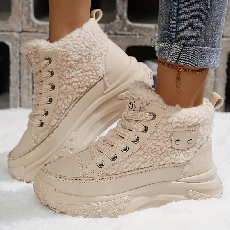 NOUVEAU RICHE Winterstiefel Warmfutter Vielseitig Alltagsbegleiter Draußen Khaki