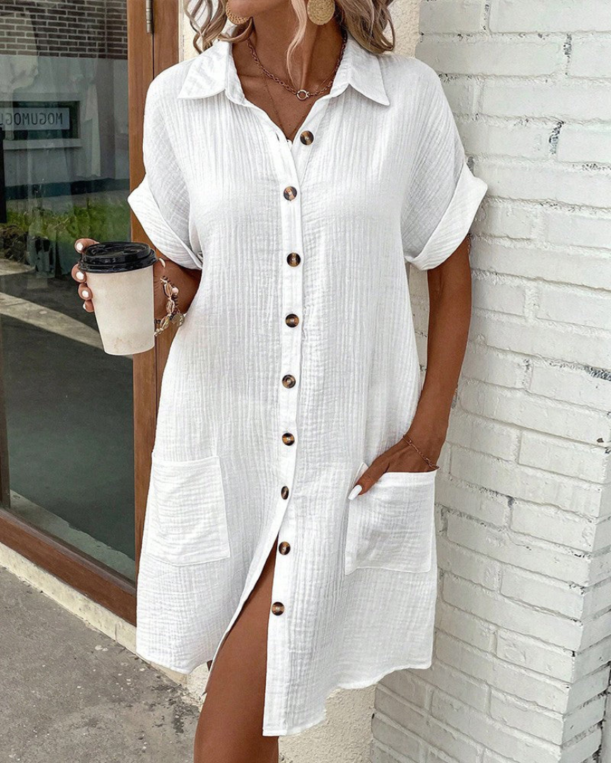 NOUVEAU RICHE Damen Hemdkleid Leicht Atmungsaktives Design Für Büro