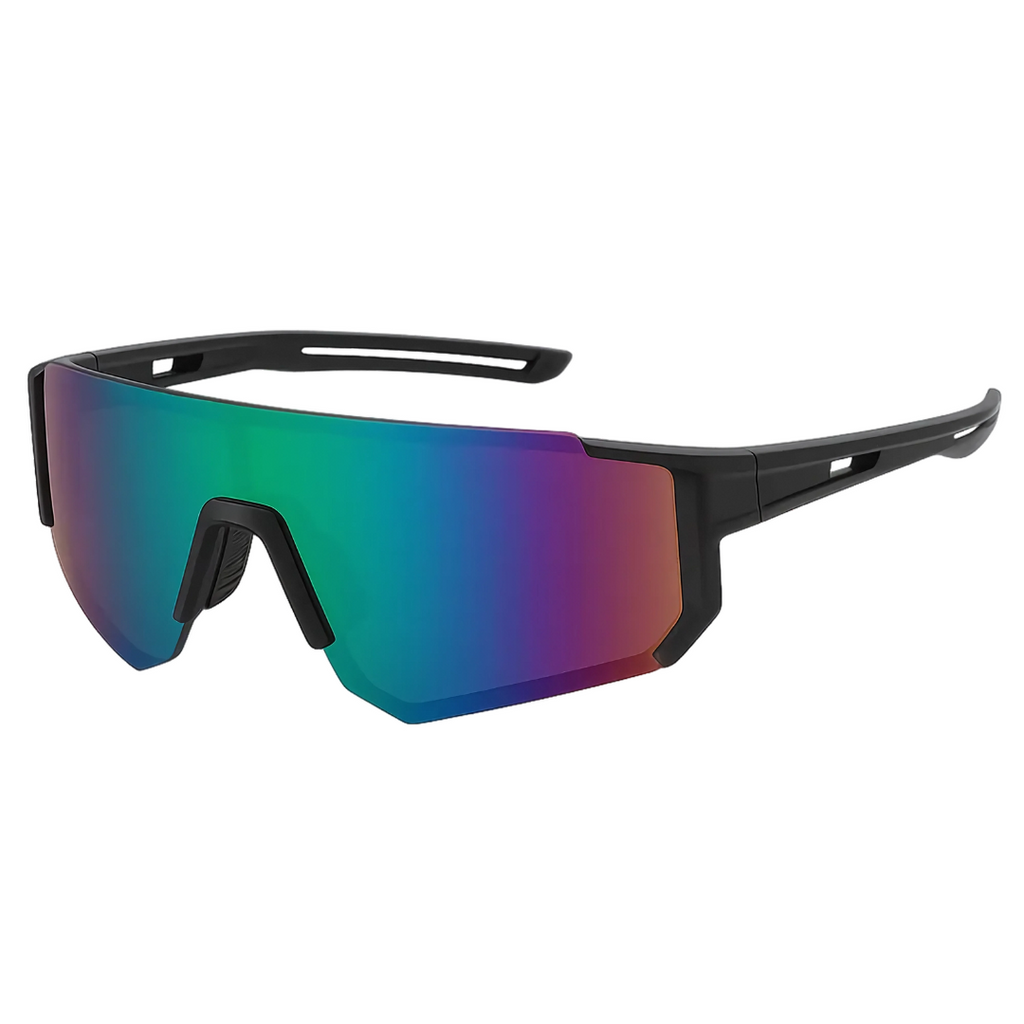 NOUVEAU RICHE Sport-Sonnenbrille Weiß Futuristisches Design Gestell Galaxy Schwarz