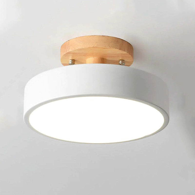 NOUVEAU RICHE Moderne LED-Deckenleuchte – Deckenlampe aus Holz & Acryl für Schlafzimmer, Esszimmer & Wohnzimmer, 5 Farben – LunaLux Weiss