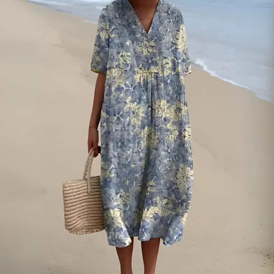 NOUVEAU RICHE Sommerkleid Blumenmuster Weit Geschnitten Leichtes Material Blume 10