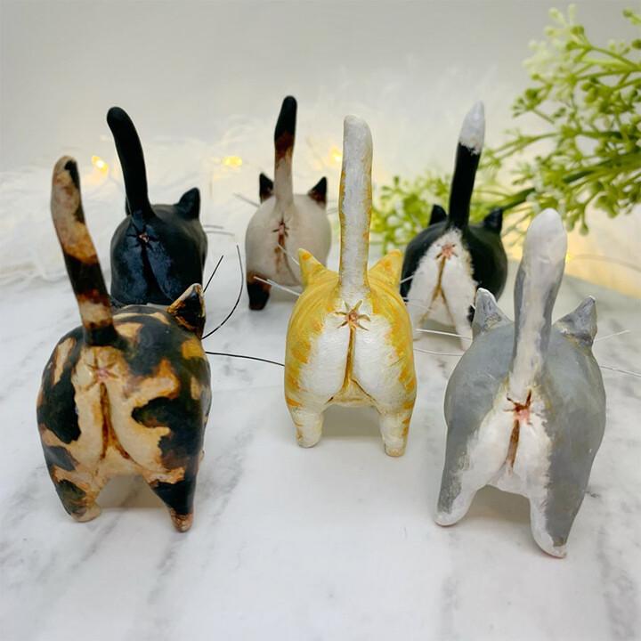 NOUVEAU RICHE Handgefertigter Katzen-Weihnachtsschmuck – Katzen Christbaumanhänger, Handbemalt, Geschenk für Katzenliebhaber – Purrfect Holiday Hangers