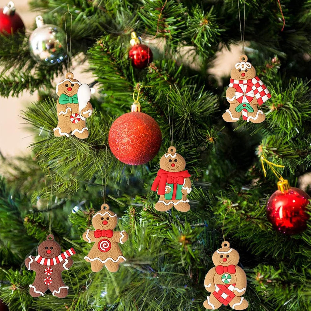 NOUVEAU RICHE Set mit 12 Lebkuchen-Ornamenten – Lebkuchen Christbaumschmuck & Weihnachtsanhänger, Nostalgische Deko – SweetBakes