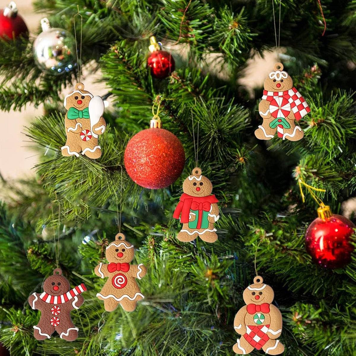 NOUVEAU RICHE Set mit 12 Lebkuchen-Ornamenten – Lebkuchen Christbaumschmuck & Weihnachtsanhänger, Nostalgische Deko – SweetBakes