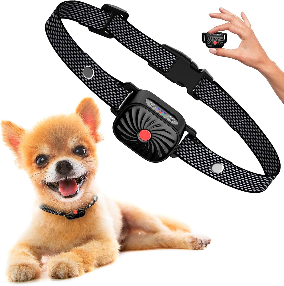 NOUVEAU RICHE Antibell Halsband für kleine Hunde mit Vibration & Ton – Verstellbar 15–50 cm, 4 Stufen, wasserdicht, aufladbar – ohne Strom