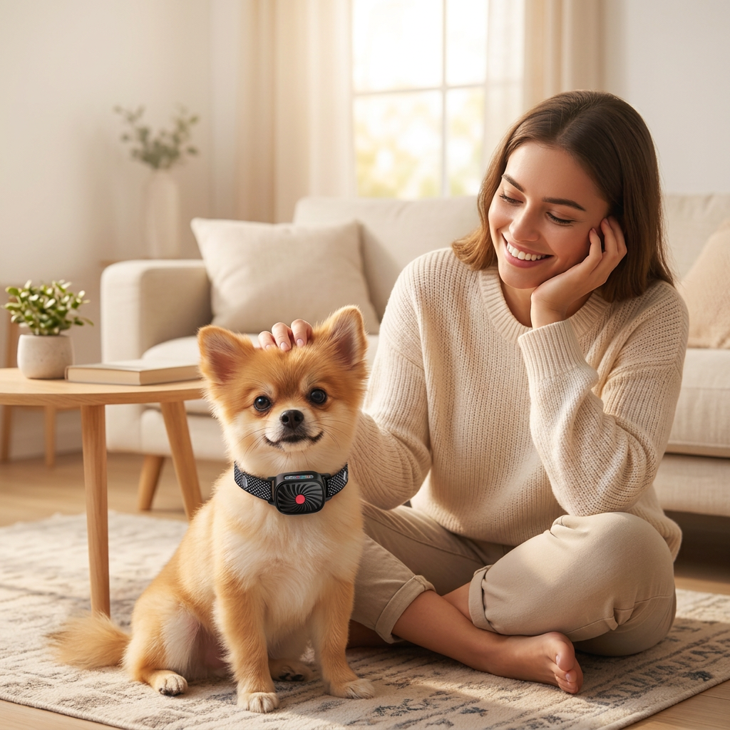 NOUVEAU RICHE Antibell Halsband für kleine Hunde mit Vibration & Ton – Verstellbar 15–50 cm, 4 Stufen, wasserdicht, aufladbar – ohne Strom