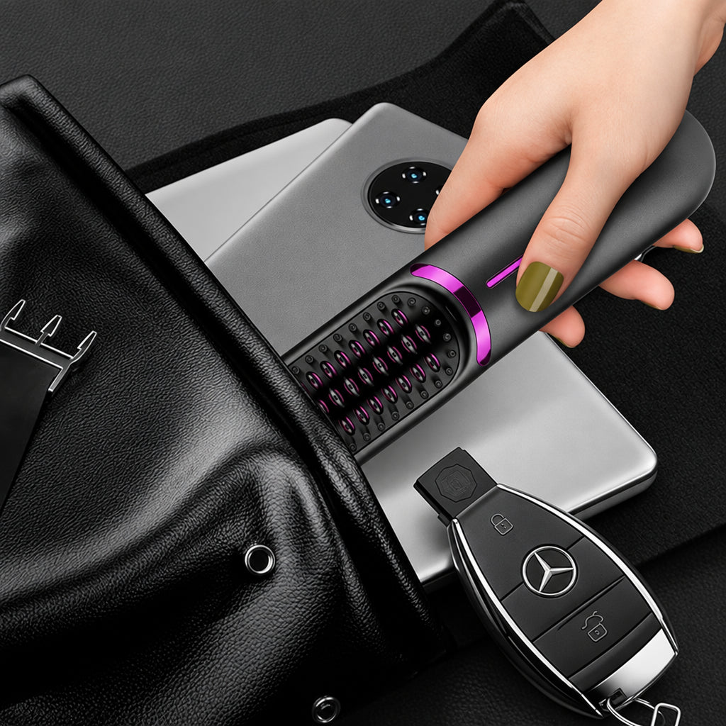 NOUVEAU RICHE Kabelloser Haarglätter – Akku Glätteisen mit Keramikbeschichtung, USB, 3 Hitzestufen, Mini Reisegrösse – Lumea