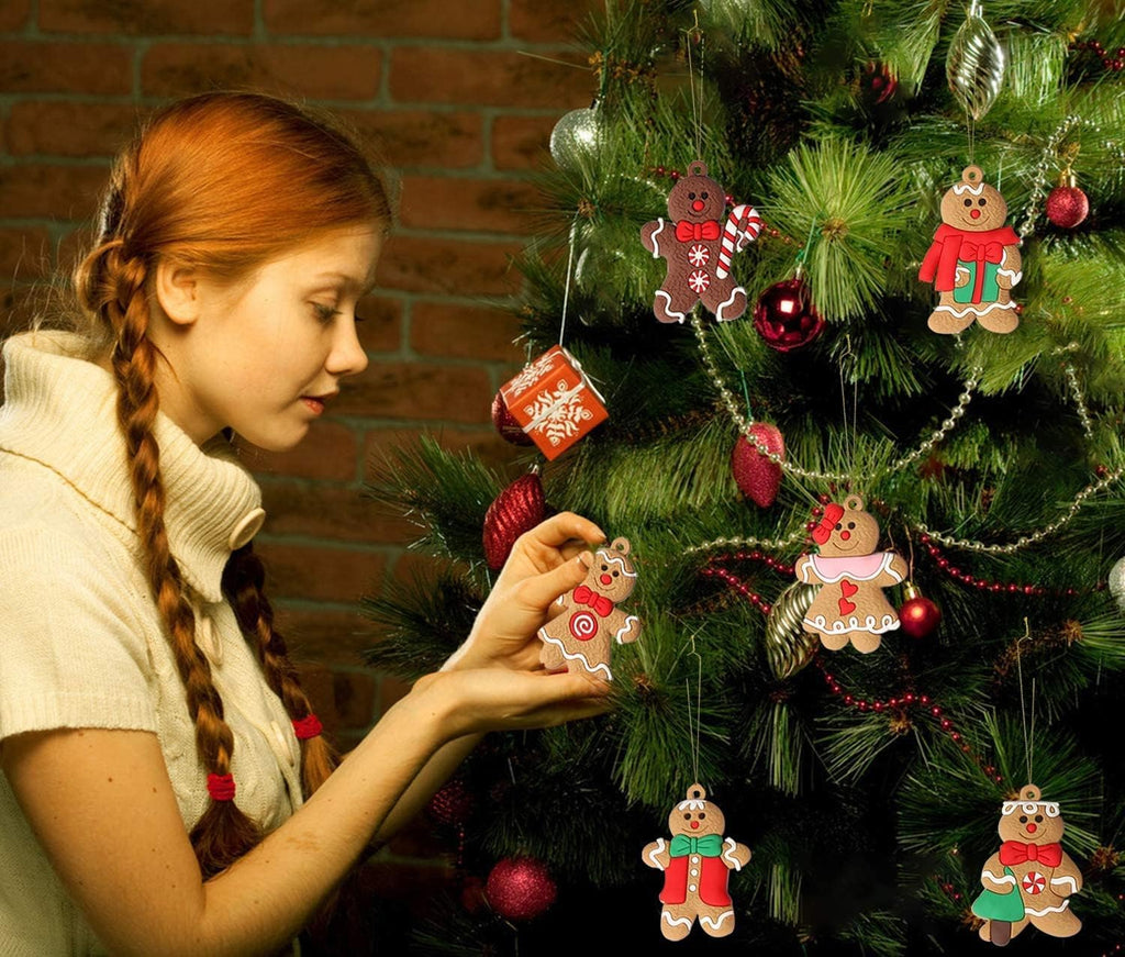 NOUVEAU RICHE Set mit 12 Lebkuchen-Ornamenten – Lebkuchen Christbaumschmuck & Weihnachtsanhänger, Nostalgische Deko – SweetBakes