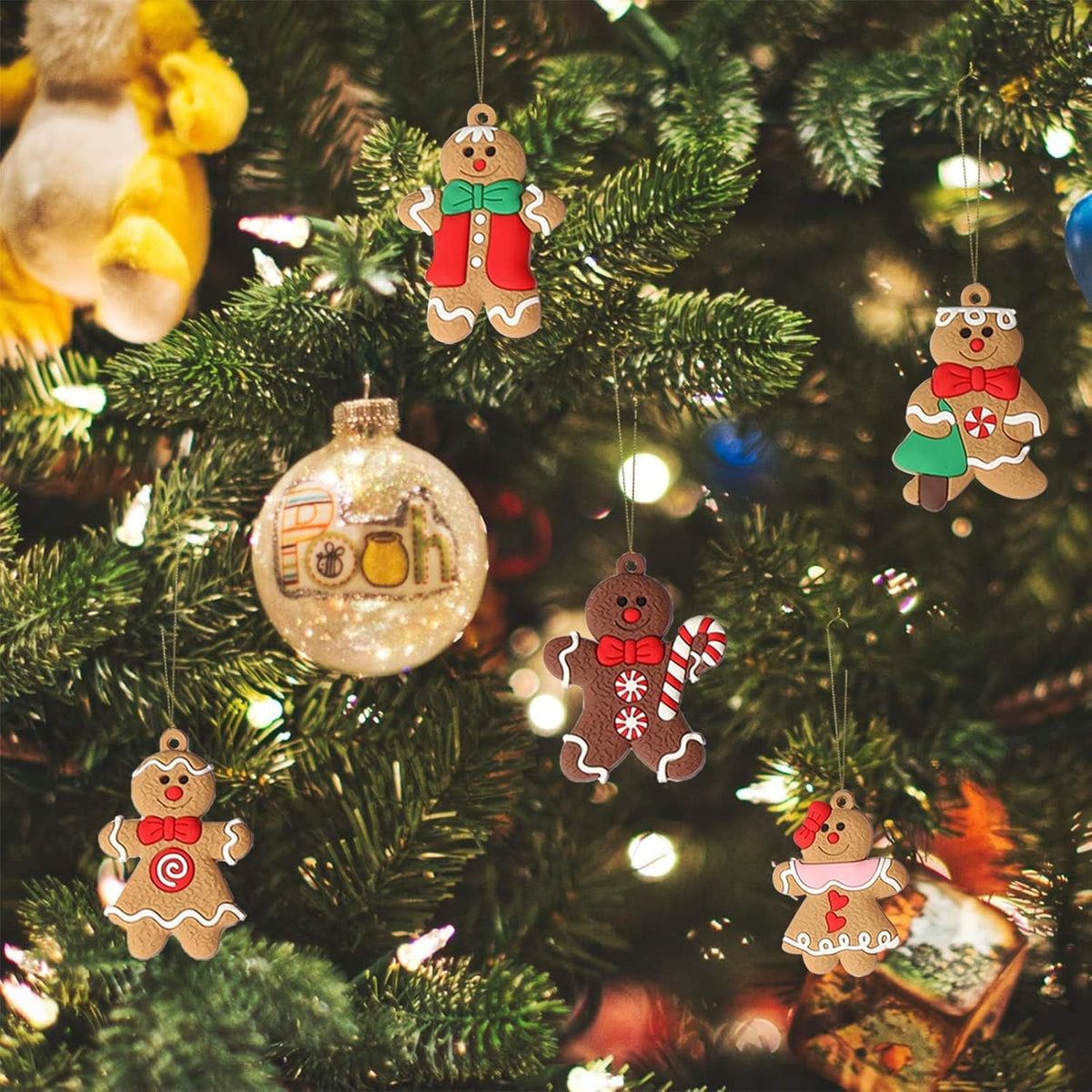 NOUVEAU RICHE Set mit 12 Lebkuchen-Ornamenten – Lebkuchen Christbaumschmuck & Weihnachtsanhänger, Nostalgische Deko – SweetBakes