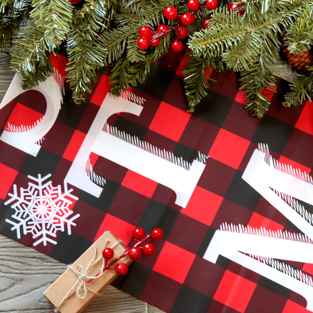 NOUVEAU RICHE Weihnachtstürhänger – Rot-Schwarz Karierter Türschmuck, Rustikale Weihnachtsdeko für Haustür & Kamin – ChristmasPlaid