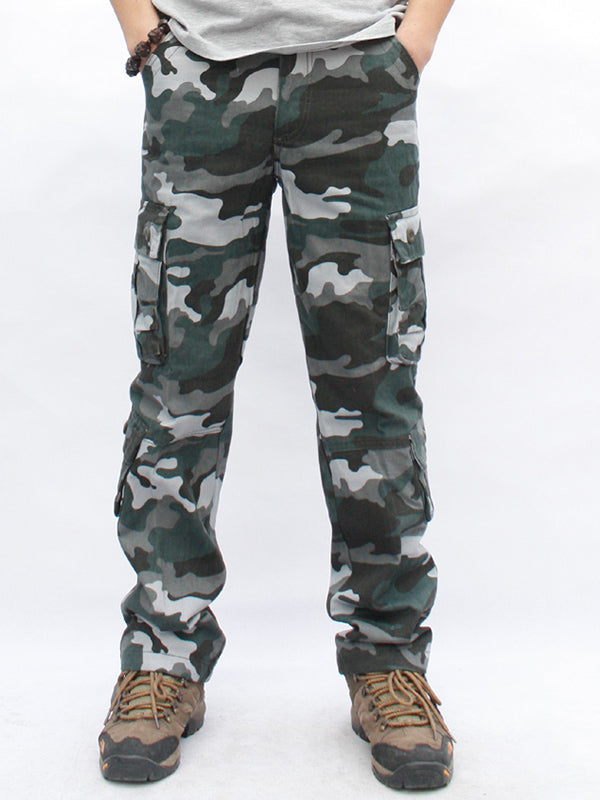 NOUVEAU RICHE Herren Camouflage Militärhose Gerade Schnitt Baumwolle Cargo Pants Mit Seitentaschen Für Komfort Und Stil