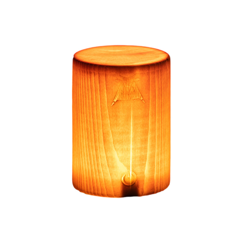 NOUVEAU RICHE Stilvolle LED-Tischlampe – Kabellose Akku Nachttischlampe in Holzoptik, Touch-Dimmbar, 3 Formen – WoodGlow