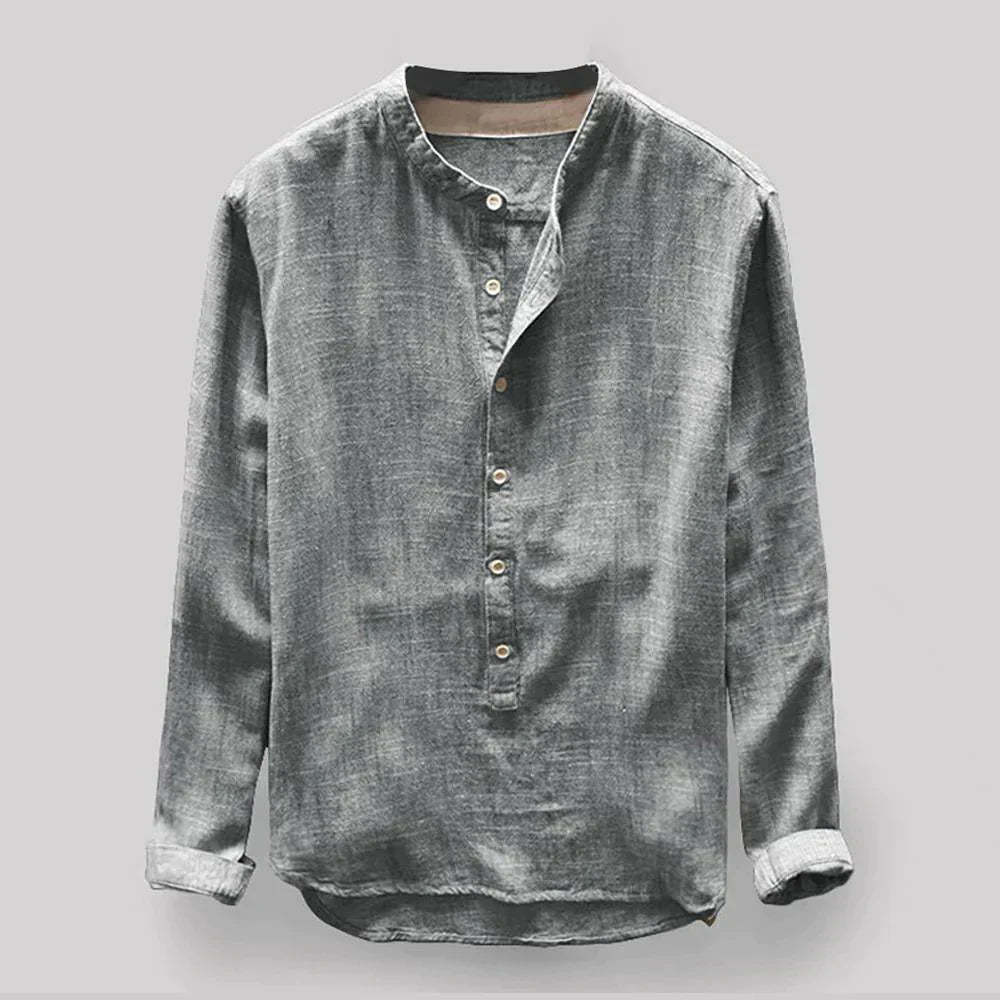 NOUVEAU RICHE Gavi - Klassische Oxford Herrenbluse Grau