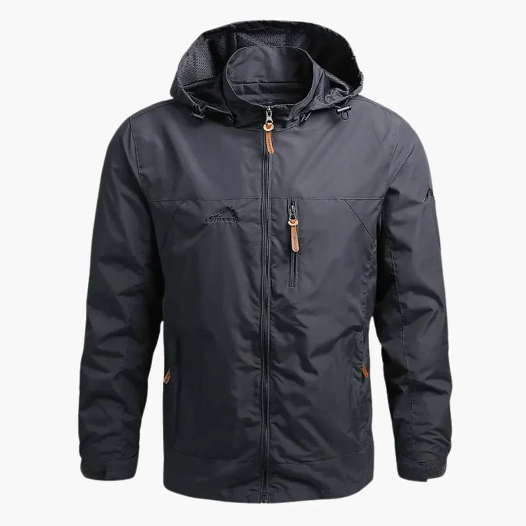 NOUVEAU RICHE Outdoorjacke Herren Verstellbare Kapuze Strukturierte Passform Grau