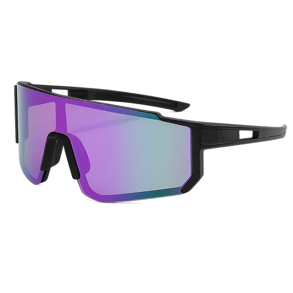 NOUVEAU RICHE Sport-Sonnenbrille Weiß Futuristisches Design Gestell Nacht des Lichts