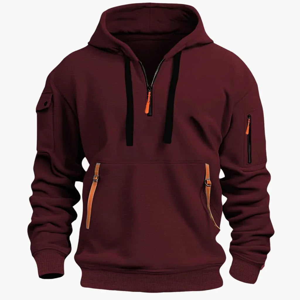 NOUVEAU RICHE Hoodie Für Herren Mit Struktur Und Vielseitige Passform Rot