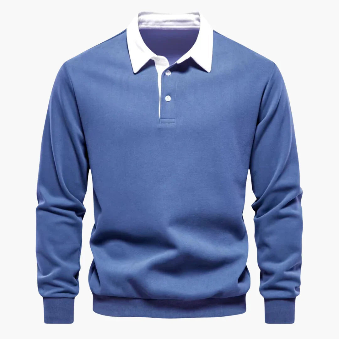 NOUVEAU RICHE Polohemd Herren Baumwolle Vielseitig Alltags und Business Blau