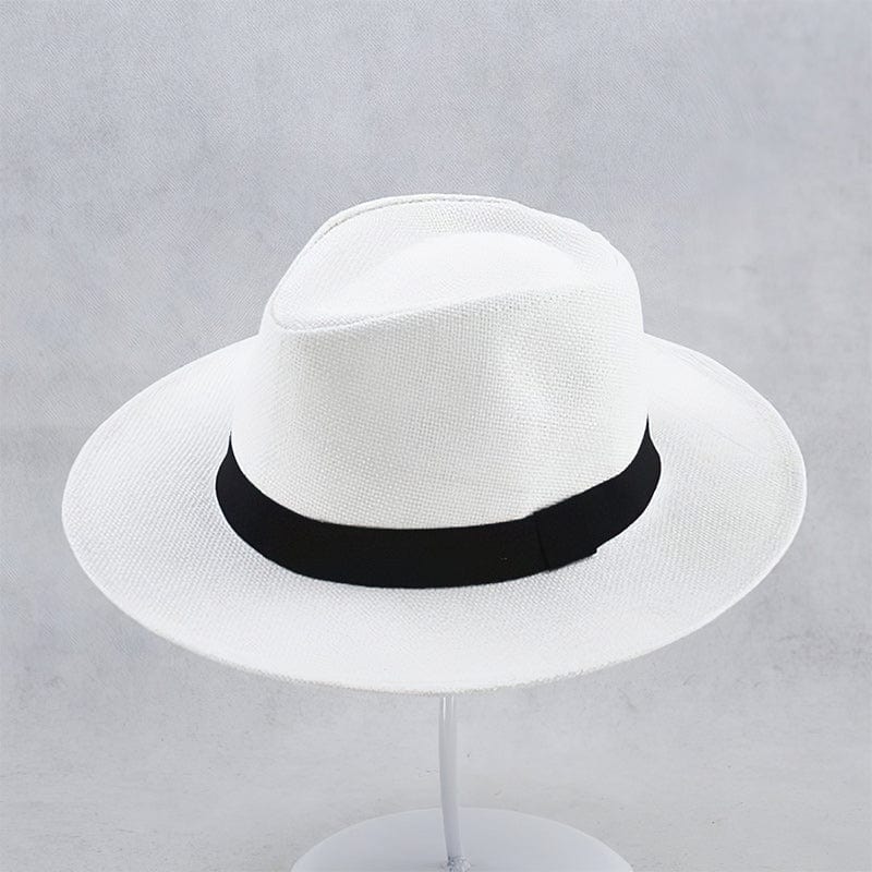 NOUVEAU RICHE Fedora Filzhut Weiß Mit Schwarzem Band Einheitsgröße