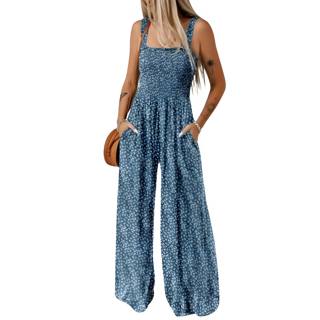 NOUVEAU RICHE Druckkombination Floral Boho Mit Gerafftem Oberteil Blau