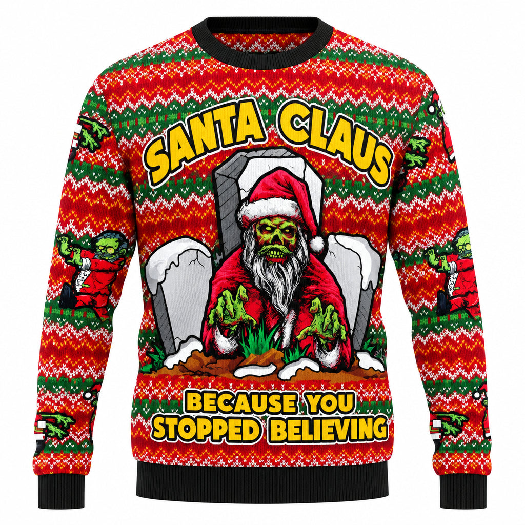 NOUVEAU RICHE Weihnachtsmann-Pullover Herren – Ugly Christmas Sweater mit lustigem Santa-Print, Ein klassischer & fröhlicher Weihnachtspullover, M–7XL – Mane Skelett-Weihnachtsmann