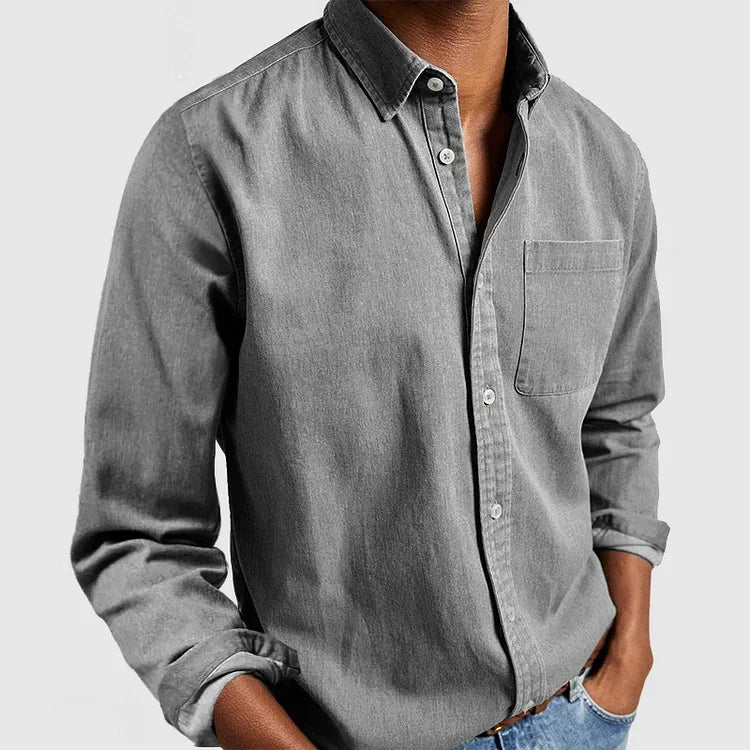 NOUVEAU RICHE Herren Hemd Casual Lässig Vielseitig Alltagstauglich Grau