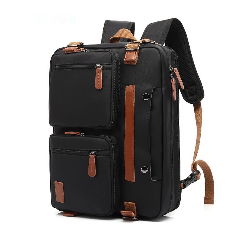 NOUVEAU RICHE Unisex Wasserdichter Umhänge-Rucksack & Reisetasche - Langlebig & Vielseitig - Backpack Nylon Schwarz