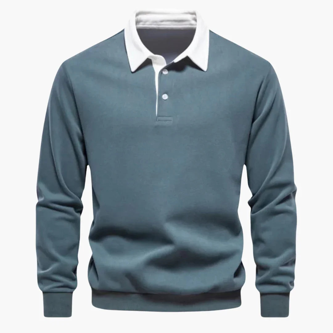 NOUVEAU RICHE Polohemd Herren Baumwolle Vielseitig Alltags und Business Hellgrau