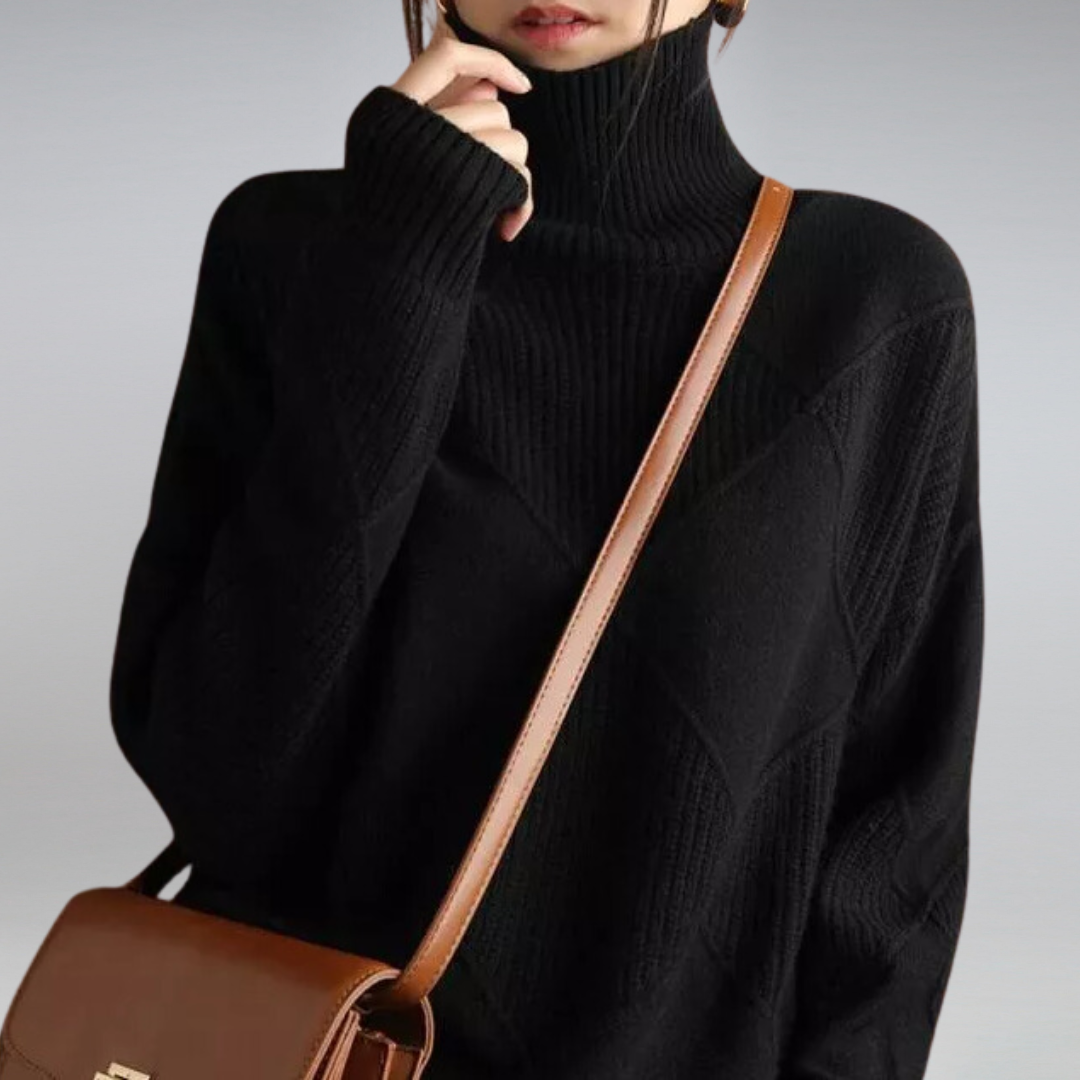 NOUVEAU RICHE Rollkragenpullover Damen Kuschelig Warm Weich
