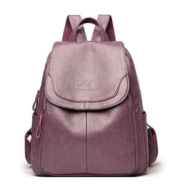 NOUVEAU RICHE Damen Rucksack – Modischer Rucksack mit Hochwertigen Verschlüssen und Schutz Lila Nur eine Größe